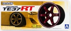 Aoshima 09161 Tire & Wheel Set No.153 Volk Racing TE37RT 18 Inch 1/24 Scale Kit