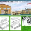 Pit-Road Skywave SW-23 Military Base (Warehouse, Barrack) 1/700 Scale Kit