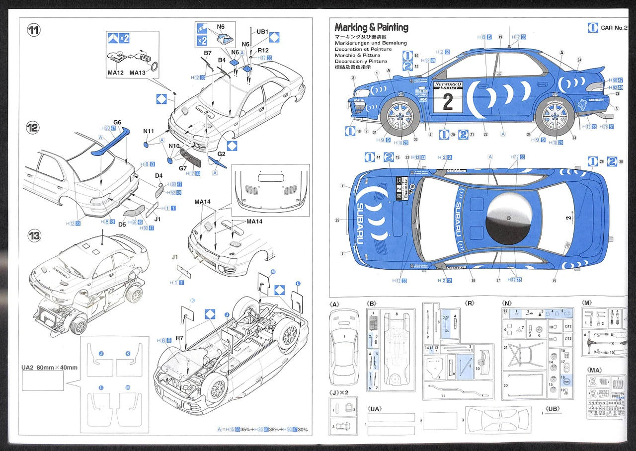 Hasegawa 20297 Subaru Impreza WRX 1993 RAC Rally 1/24 Scale Kit - Image 6