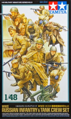 Tamiya 32521 WWII Russian Infantry & Tank Crew Set 1/48 Scale Kit
