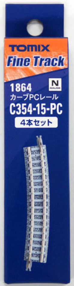 Tomix 1864 354mm Radius 15 Curve Track C354-15-PC(F) (4 Pieces) (N Scale)