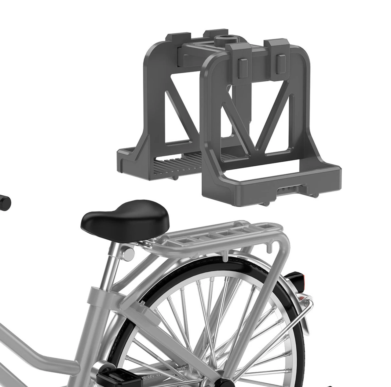 Tomytec LM006 Little Armory School Bike For Designated Defense Schools (Silver) Painted Finished Product 1/12 Scale Kit - Image 4