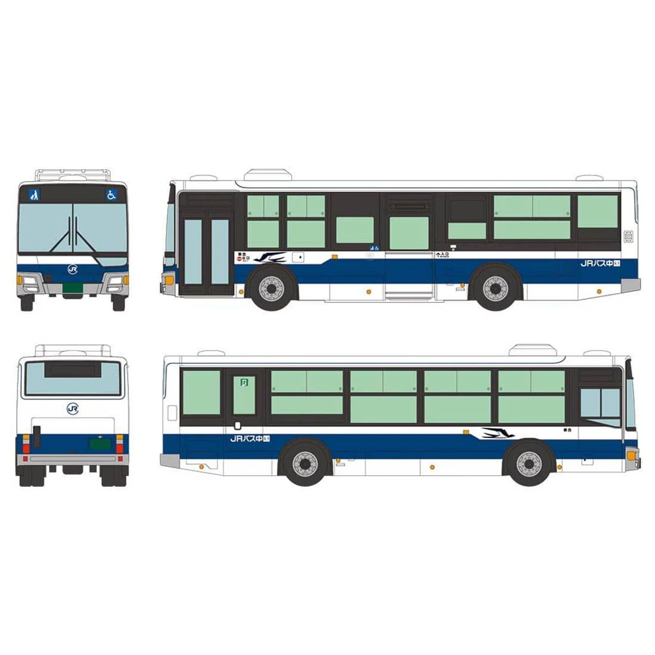 Tomytec The Bus Collection JB082 Chugoku JR Bus (Hiroshima/Yamaguchi) (N Scale)