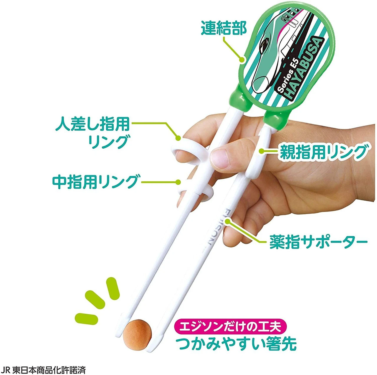 Popondetta EDISON Train Chopsticks 'Hayabusa' For Right-handed Children - Image 3