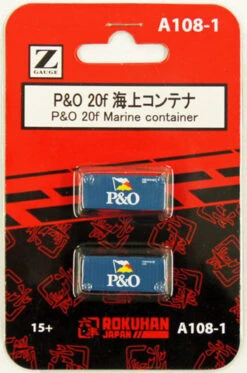 Rokuhan A108-1 20f Marine Container P&O (2 Pcs.) (Z Scale)