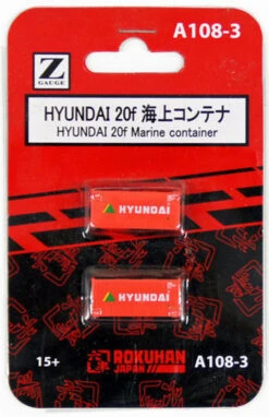 Rokuhan A108-3 20f Marine Container Hyundai (2 Pcs.) (Z Scale)