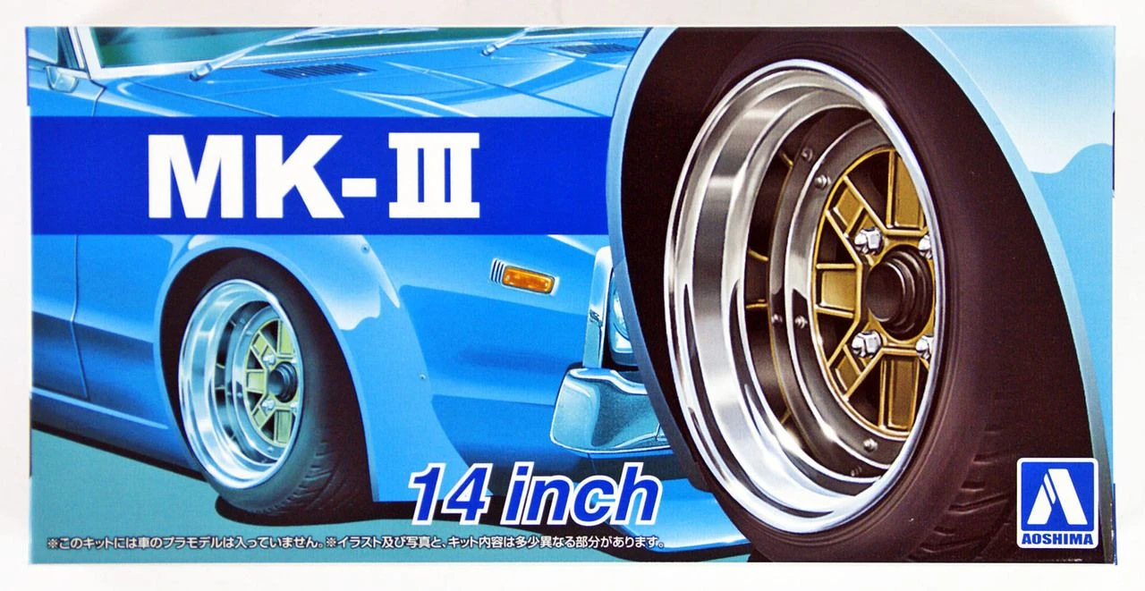 Aoshima Tuned Parts 1/24 MK-3 14inch Tire & Wheel Set