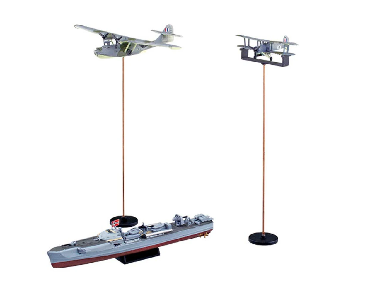 Aoshima Ironclad 56585 Steel Navies S-boat SP W/ HMS Aircraft 1/350 Scale Kit