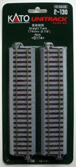 Kato 2-130 174mm (6 7/8') Straight Track S174 (4 Pcs.) (HO Scale)
