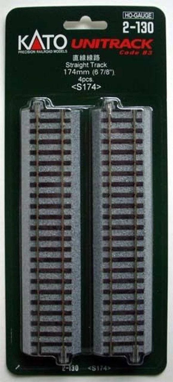 Kato 2-130 174mm (6 7/8') Straight Track S174 (4 Pcs.) (HO Scale)