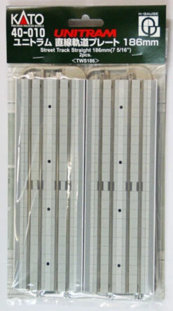 Kato 40-010 UNITRAM Street Track Straight 186mm (7 5/16') (2pcs.) (N Scale)