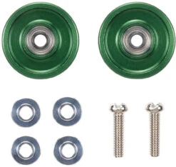 Tamiya 95612 Mini 4WD 13mm Aluminum Ball-Race Rollers (Ringless/Green)
