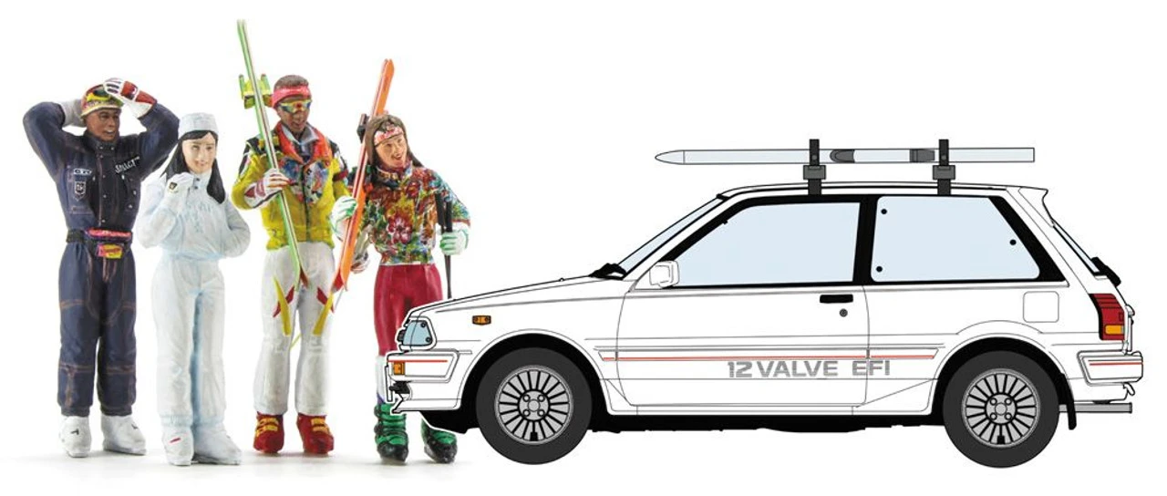 Hasegawa 1/24 Toyota Starlet EP71 Si White Limited (3door) Ski Equipment Ver. Plastic Model - Image 6