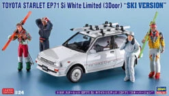 Hasegawa 1/24 Toyota Starlet EP71 Si White Limited (3door) Ski Equipment Ver. Plastic Model