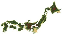 Fujimi Building Series No.29 EX-1Map Of Japan (Painted) With Sea Surface Plate