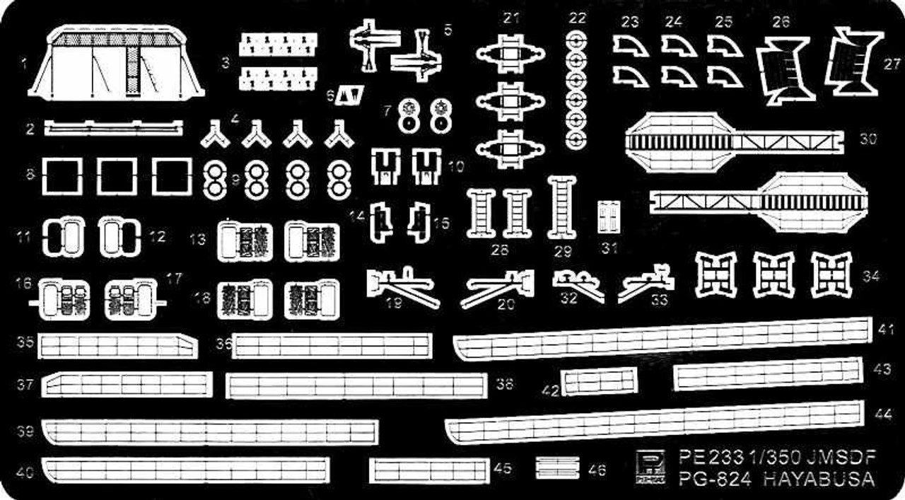 Pit-Road Etching Parts 1/350 Photo Etched Parts For JMSDF Missile Boat PG-824 Hayabusa - Image 3