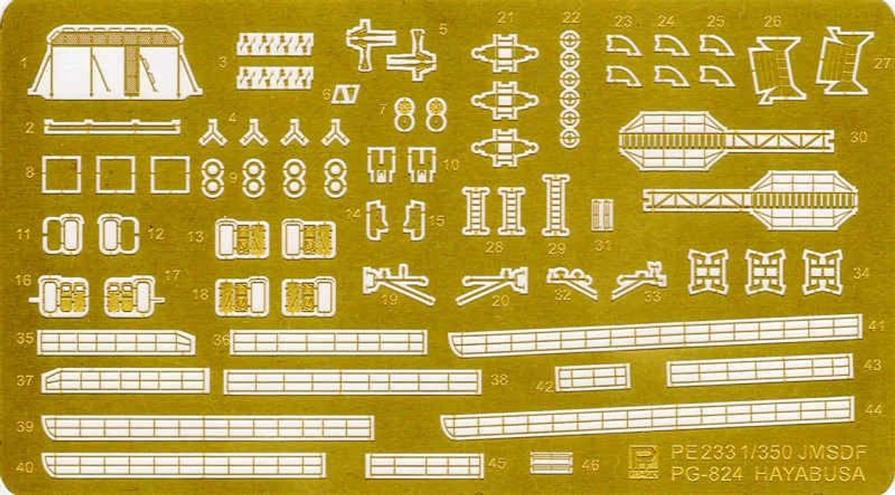 Pit-Road Etching Parts 1/350 Photo Etched Parts For JMSDF Missile Boat PG-824 Hayabusa - Image 2