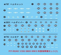Pit-Road 1/350 WW II Decal Set For US Navy Aircraft