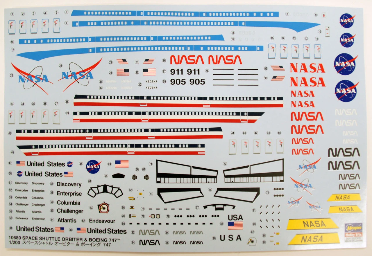 Hasegawa 10680 Space Shuttle Orbiter & Boeing 747 1/200 Scale Kit - Image 3