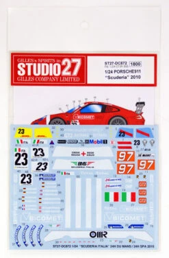Studio27 ST27-DC872 GT3R Porsche911 Scuderia 2010 Decal For Fujimi 1/24